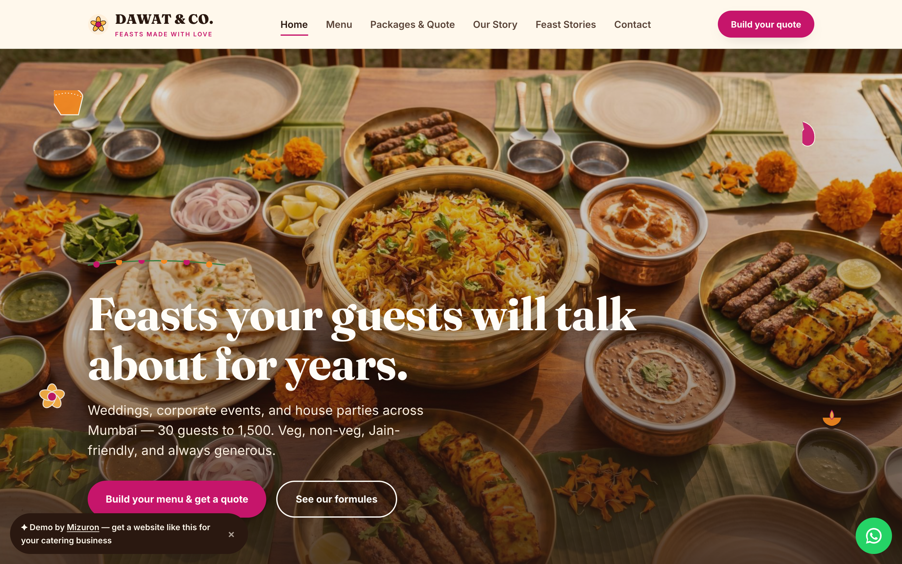Catering company concept website by Mizuron