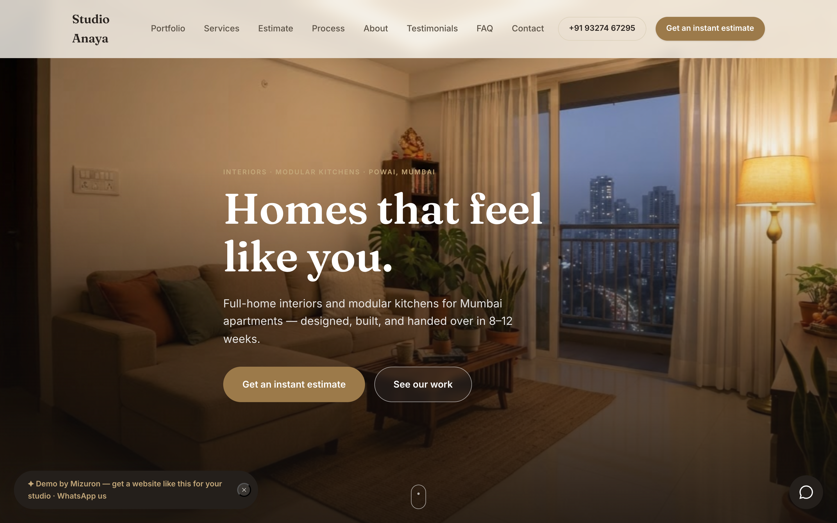 Interior design studio concept website by Mizuron